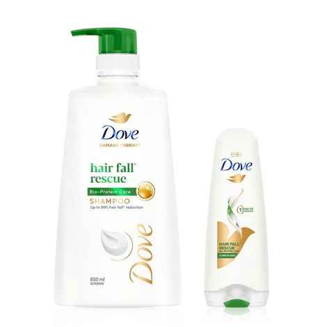 Buy Dove Hair Fall Rescue Shampoo 650 ml + Hair Fall Rescue Hair Conditioner For Strong Frizz Protected Hair 175 ml - Purplle