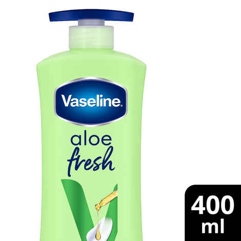 Vaseline Aloe Fresh Body Lotion,24 HR Long Lasting Moisturisation with Aloe Vera extract and Menthol 400 ml