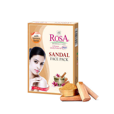 Buy ROSA Sandal Face pack for Glowing & Tones up Skin I Soothing and Calming,Skin Brightening,Acne Control I For soft and smooth skin I Unisex, Pack of 6-100 gm - Purplle