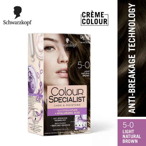 Schwarzkopf Colour Specialist At Home Permanent Hair Colour - 5.0 Light Natural Brown, 165 ml