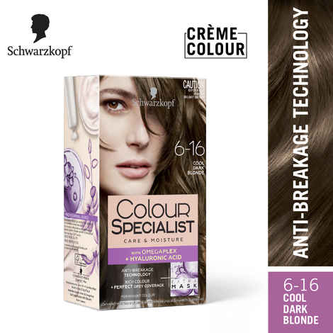 Schwarzkopf Colour Specialist At Home Permanent Hair Colour - 6.16 Cool Dark Blonde, 165 ml
