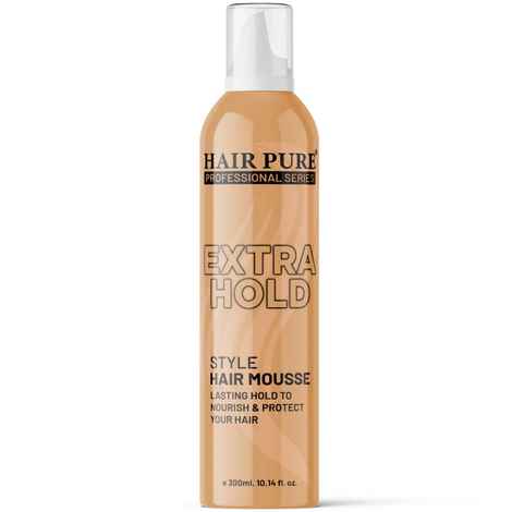 Buy Hair Pure Extra Hold Hair Mousse Long Lasting Hold with Shine Hair Styling Mousse 300 ml - Purplle