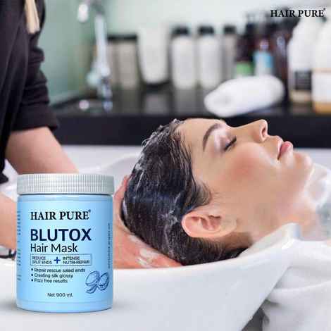 Buy Hair Pure Blutox Hair Mask for Reduces Split Ends & Intense Nutri-Repair Treatment 900 ml - Purplle
