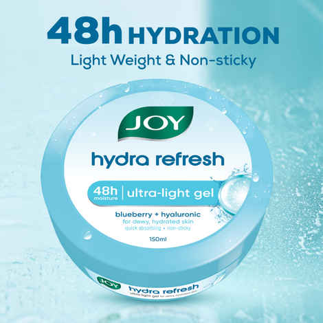 Joy Hydra Refresh Ultra Light Gel, Zero-Oil Moisturiser 150 ml - Non Sticky & Lightweight Face Cream for Oily Skin for 48hr Moisturization