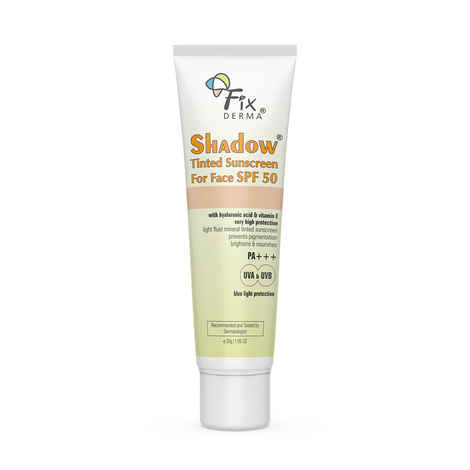 Fixderma Shadow Tinted Sunscreen SPF 50 | Sunscreen with Vitamin E | PA+++ for UVA & UVB Protection | For All Skin Types - 30 gm