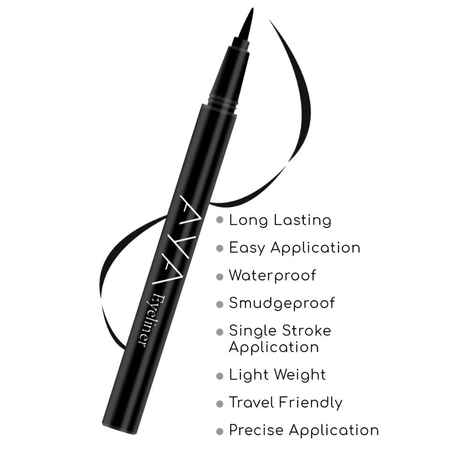 AYA Waterproof Long Lasting Eyeliner, Black (2 ml)
