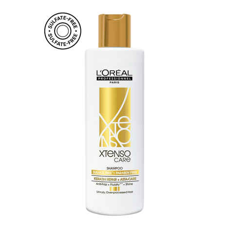 L'Oreal Professionnel Xtenso Care Sulfate-free Shampoo|For all hair types|Gently cleanses, controls frizz and adds shine|With Keratin Repair (250 ml)