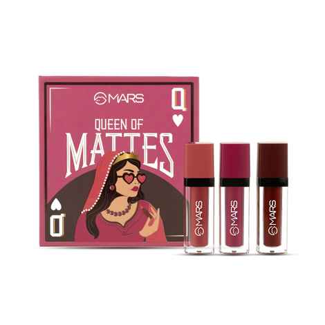 Buy MARS Queen of Mattes Liquid Lipsticks Box Set of 3 (13.5 ml) (ALL ROUNDER) | Smudgeproof & Transferproof | Intense Pigmentation Long-Lasting Wear | Customizable Colors | Matte Finish - Purplle