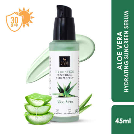 Buy Good Vibes Aloe Vera Hydrating Sunscreen Serum SPF30 (45 ml) - Purplle