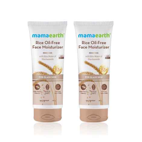 Mamaearth Rice Oil-Free Face Moisturizer With Rice Water & Niacinamide for Glass Skin - 80 gm - Pack of 2