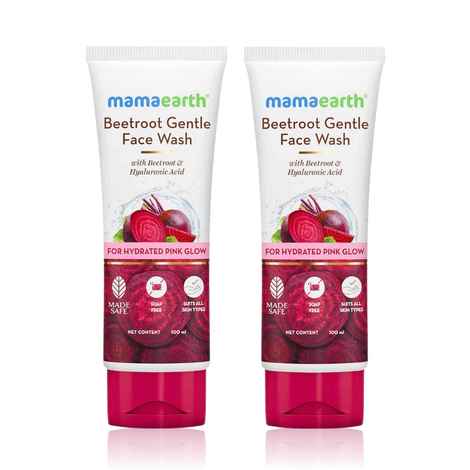 Buy Mamaearth Beetroot Gentle Face Wash With Beetroot & Hyaluronic Acid For Hydrated Pink Glow - 100 ml - Pack of 2 - Purplle