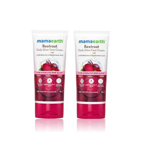 Mamaearth Beetroot Daily Glow Face Cream With Beetroot & Hyaluronic Acid - 80 gm | Gives Hydrated Pink Glow | Gives Instant Brightening Effect | Lightweight & Non-Greasy | Natural Glow | For All Skin Types - Pack of 2