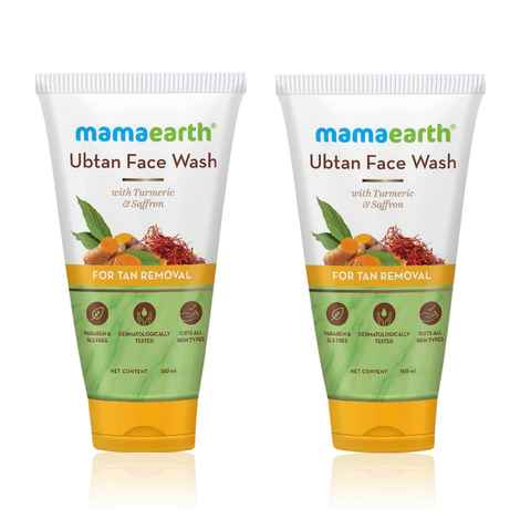 Buy Mamaearth Ubtan Face Wash with Turmeric & Saffron for Tan Removal - 150 ml - Pack of 2 - Purplle