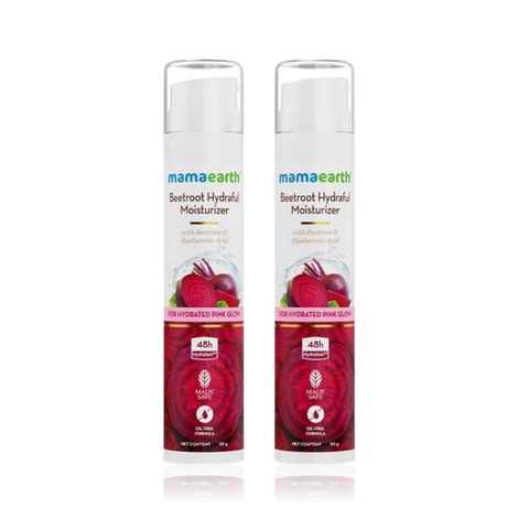 Mamaearth Beetroot Hydraful Moisturizer With Beetroot & Hyaluronic Acid For Hydrated Pink Glow - 50 ml - Pack of 2