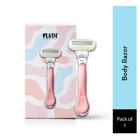 Buy Plush Irritation-Free Hair Removal Women 5-Blade Razor with Aloe Vera Lubricating Strip || Sweden-Made Stainless Steel Blades || For Easy & Safe Body Hair Removal at home || No Bumps, No Cuts || Designed for Normal-Sensitive Skin - Pack of 1 - Purplle