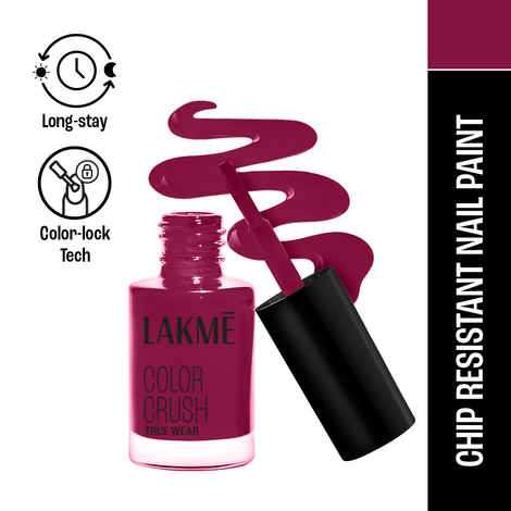 Buy Lakme True Wear Color Crush Nail Polish, Long Lasting & Vibrant Nail Paint, 417, 6 ml - Purplle
