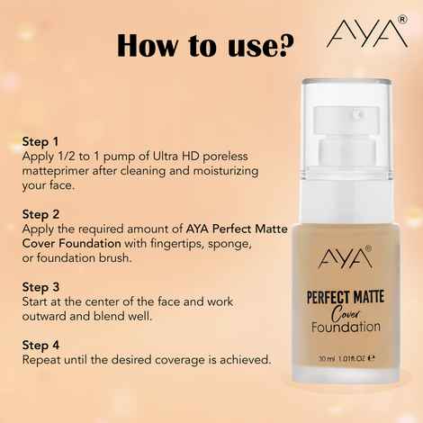 Buy AYA Foundation and Make up Fixer Combo of 2 - Perfect Matte Cover Foundation - 01 Ivory(30 ml) + Ultra HD Makeup Fixer, 50 ml - Purplle