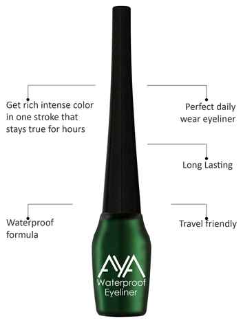 Buy AYA Eye Make up Combo of 2 - Eye Kajal Pencil Green, 2.8 gm + Waterproof Eyeliner Green, 5 ml - Purplle
