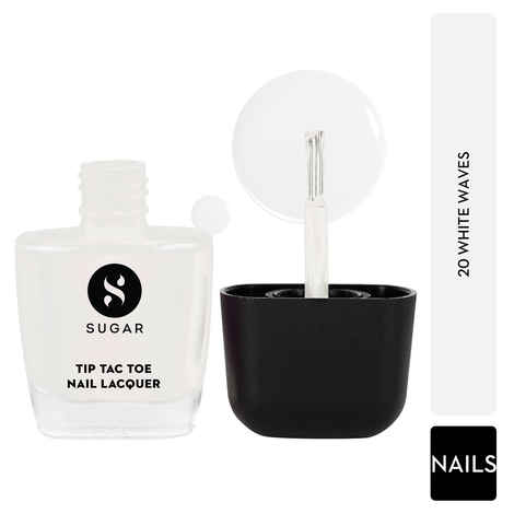 Buy SUGAR Cosmetics Tip Tac Toe Nail Lacquer Classic | Long-lasting, 100% Chip-resistant & Glossy Finish | 9 ml - 20 White Waves - Purplle