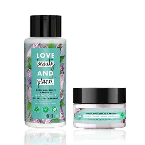 Buy Love Beauty Planet Onion Blackseed & Patchouli Hair fall Control Sulfate Free Shampoo (400 ml) + Hair Mask (200 ml) - Purplle