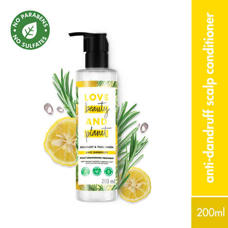 Love Beauty Planet Rosemary & Yuzu Lemon Anti Dandruff Scalp Conditioning Treatment, 200 ml