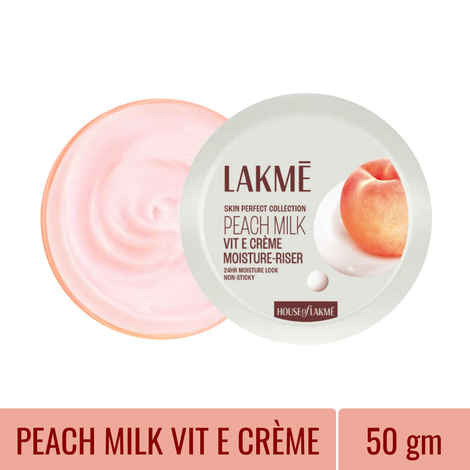 Lakme Peach Milk Vit-E creme Moisture-Riser |Enriched With Vitamin E |Improves Skin Texture |50 gm