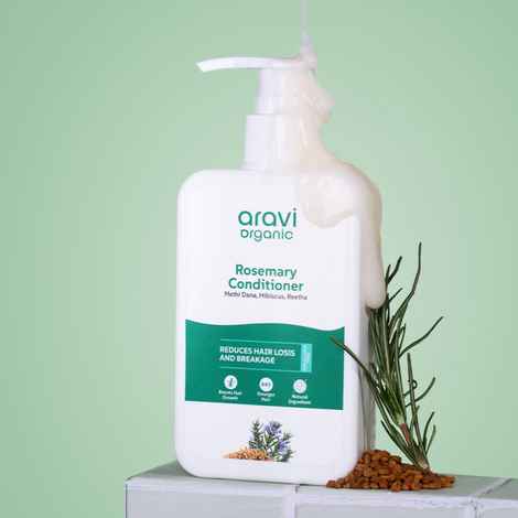 Aravi Organic Rosemary Hair Growth Conditioner | Enriched with Rosemary, Methi Dana, Hibiscus & Reetha | Sulfate & Paraben Free | For All Hair Types | Suitable for Men & Women – 200 ml