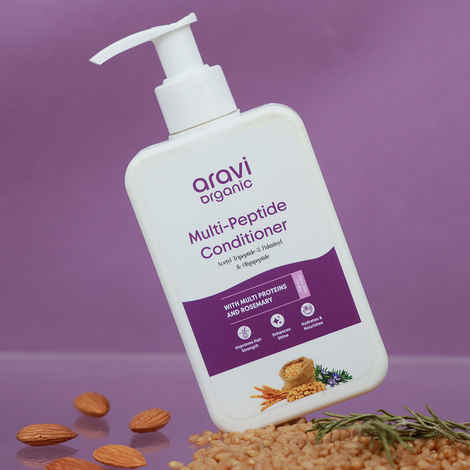 Aravi Organic Multi Peptide Hairfall Conditioner | With Acetyl Tripeptide-3, Palmitoyl Oligopeptide & Rosemary | Strengthens Hair & Reduces Hair Fall | Sulfate & Paraben Free | For All Hair Types – 200 ml