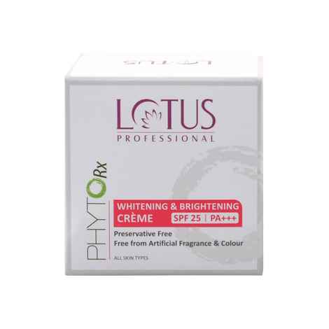 Lotus Professional PhytoRx Whitening & Brightening Cream | SPF 25 | PA+++ | All skin types Preservative Free | 50 gm