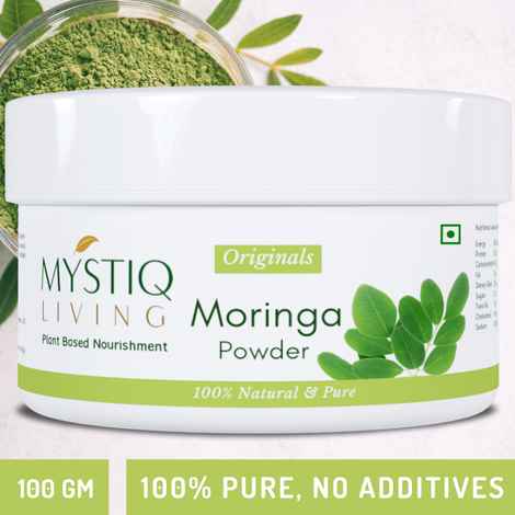 Buy Mystiq Living Moringa Leaf Powder – 100% Pure & Nutrient-Rich Superfood (100 gm) - Purplle