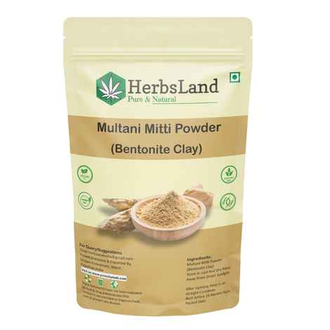 Herbsland Pure Multani Mitti Powder - Deep Cleansing & Oil Control For Radiant Skin | 200 gm