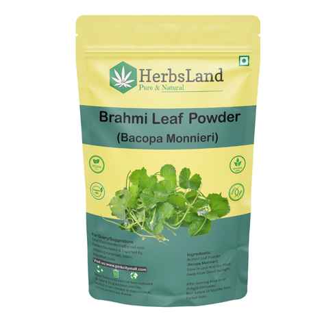 Herbsland Brahmi Leaf Powder - 100% Natural For Hair Growth, Scalp Nourishment & Stress Relief | Organic Herbal Powder | 100 gm