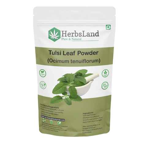 Herbsland Tulsi Leaf Powder - 100% Natural For Skin Purification, Acne Control & Hair Care | Organic Herbal Powder |100 gm
