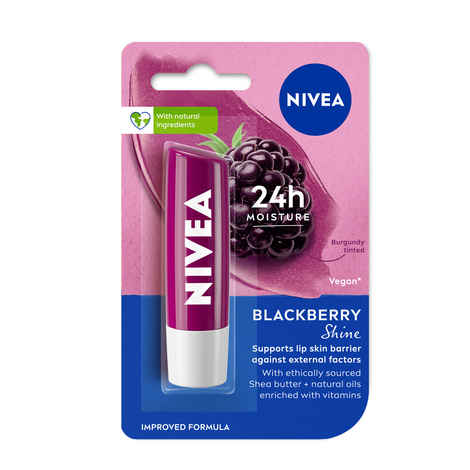 Nivea Black Berry Shine Caring Lip Balm (4.8 gm)