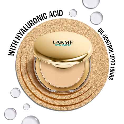 Lakme 9to5 Hya Matte Pressed Powder With Hyaluronic Acid, Oil Control Formula Upto 16 Hrs - Sand - 9 gm