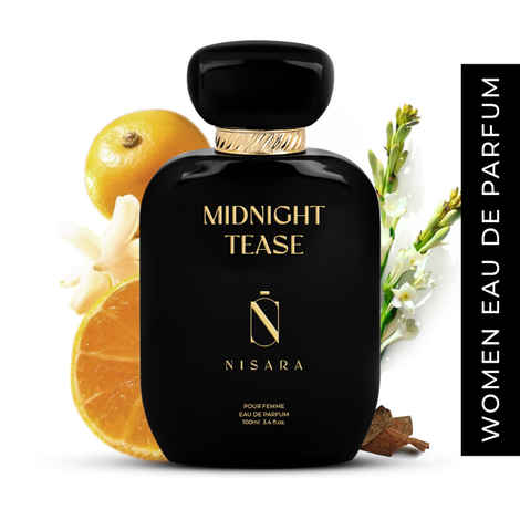 Buy Nisara Midnight Tease Perfume For Women, 100 ml Girl Long Lasting Liquid Eau De Parfum, Floral Woody Musky Fragrance With Musk, Cedarwood & Vanilla Notes - Purplle