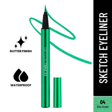 Buy Swiss Beauty Eye Sparkle Sketch Liner Glitter Finish and Water-Proof |Fine Tip For Precise Application 4- Glitz Green (0.6 gm) - Purplle