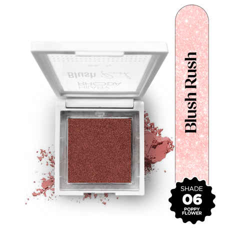 Hilary Rhoda Blush Rush | Highly Pigmented | Silky Smooth Texture | Available in 6 Shades | Matte Finish | Buildable Coverage | Blends Easily & Glides on Smoothly - 6 gm (Poppy flower - Shade 06)