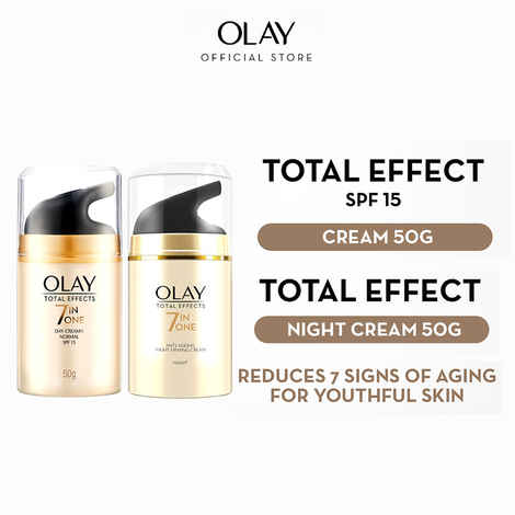 Olay Total Effects Day Cream + Olay Total Effects Night Cream - Slay All Day Pack (50 gm + 50 gm)