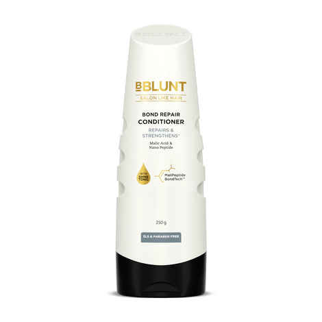 BBLUNT Bond Repair Conditioner - 250 gm Repairs damaged hair by 89% in just 1 use* | Powered with MaliPeptide BondTech | Recommended By Hair Experts | Crafted for Men & Women