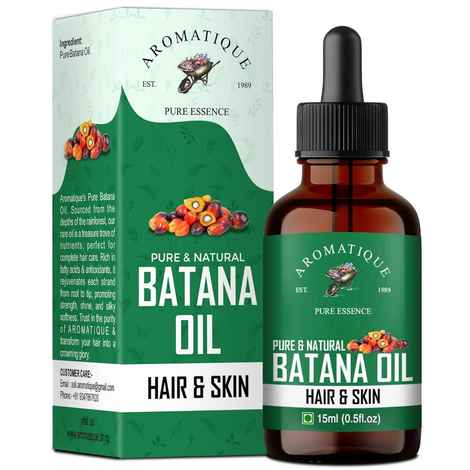 Buy Aromatique Batana Oil - Pure Batana Oil for Hair Growth By Dr Sebi Sourced from Honduras, Batana Oil Cold Pressed, Derived from Palm Nut Oil for Hair & Skin (15 ml) - Purplle