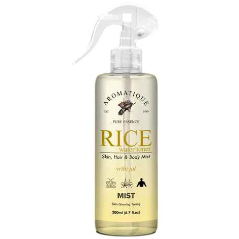 Aromatique Rice Water Toner for Face/Mist Spray/Hydrosol - Hydrating,Nourishing Skin - Brightens, Revitalizes, Softens - For All Types - Daily Use 200 ml