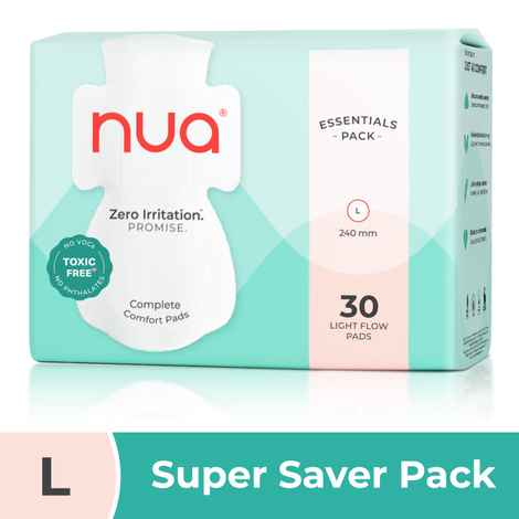 Buy Nua Ultra Thin Sanitary Pads for Women - Regular L (without disposal covers - 30 pads) - Purplle
