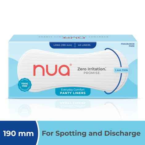 Buy Nua Ultra-Soft Panty Liners - 190 mm (40 liners) - Purplle