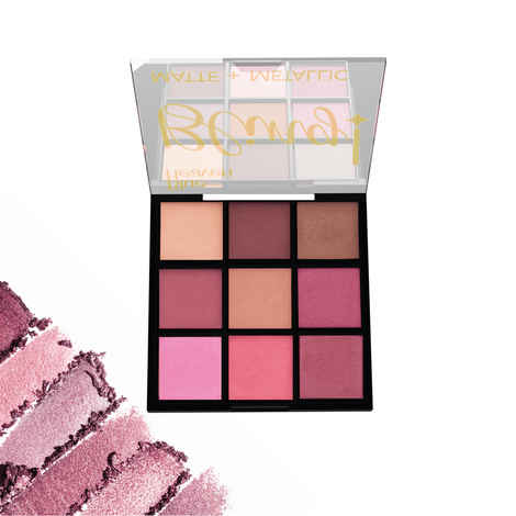 Blue Heaven Bling 9 in 1 Eyeshadow Palette | Highly Pigmented and Easily Blendable Eye Makeup | Matte & Metallic Shades | Long Lasting and Lightweight | Cocktail Rush, 12 gm