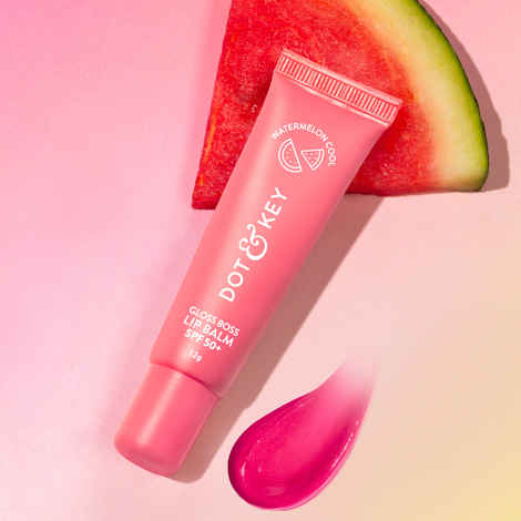 Buy Dot & Key Gloss Boss Brightening Lip Balm Vitamin C + E SPF 50+ Watermelon Cool 12 gm - Purplle