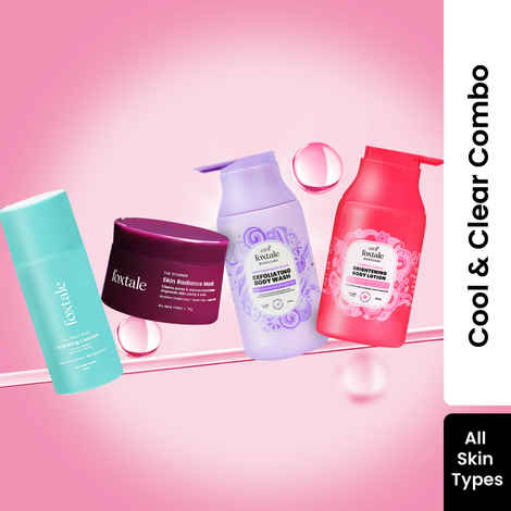 Foxtale Cool & Clear Combo | Hydrate, Exfoliate & Refresh Summer Skin Combo of 4