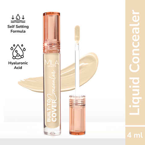 Mila Beaute Build to Cover Matt Liquid Concealer | Lightweight and Full coverage | Easily Blendable & Crease Resistant Waterproof Face Concealer with Hyaluronic Acid for Indian skin 103-CREAM VANILLA (4 ml)
