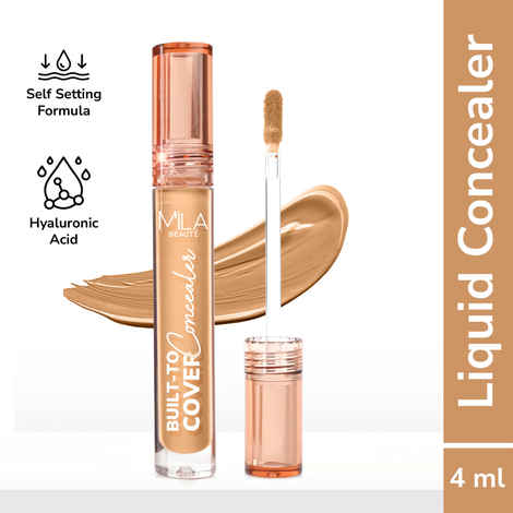 Mila Beaute Build to Cover Matt Liquid Concealer | Lightweight and Full coverage | Easily Blendable & Crease Resistant Waterproof Face Concealer with Hyaluronic Acid for Indian skin - 106-GOLDEN SAND (4 ml)