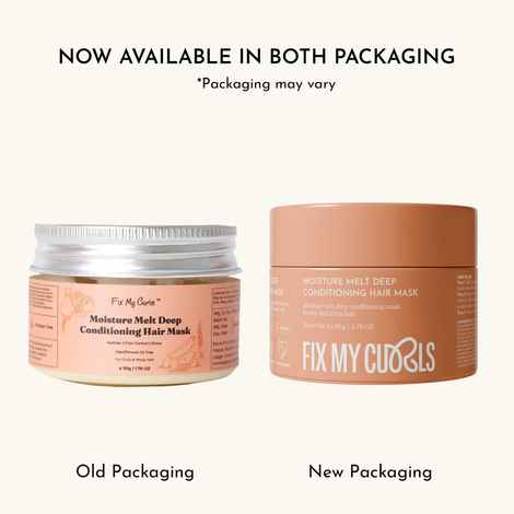 Fix My Curls Moisture Melt Deep Conditioning Hair Mask | With Maracuja Oil, Banana Extract & Shea Butter | For Curly, Wavy, Dry, Dehyrated Hair | Intense Hydration & Moisture Sealing Repair| 50 gm